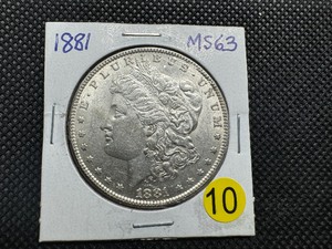 1881 Morgan Silver Dollar Marked MS63 When Purchased