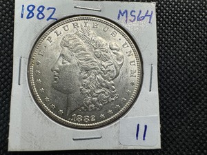 1882 Morgan Silver Dollar Marked MS64 When Purchased