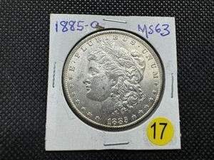 1885-O  Morgan Silver Dollar Marked MS63 When Purchased