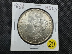 1888 Morgan Silver Dollar Marked MS63 When Purchased