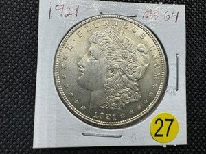 1921 Morgan Silver Dollar Marked MS64 When Purchased