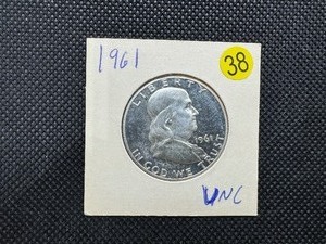 1961 UNC Silver Franklin Half Dollar