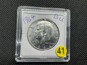 1964 90% Silver Kennedy Half Dollar Marked BU When Purchased