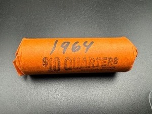 Roll of 40 1964 Silver Washington Quarters