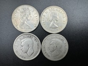 Four Canadian 80% Silver Quarters