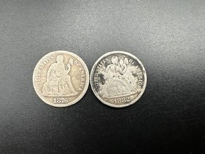 1876 and 1882 Silver Liberty Seated Dimes