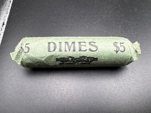 Roll of 50 90% Silver Roosevelt Dimes 8 different years 1946 - 1964