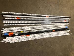 Lot of Assorted Twin Track Upright for Wood or Wire Shelving Various Models Sizes and Conditions Customer Returns See Pictures