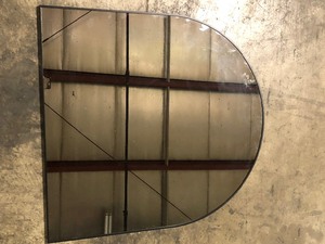 XRAMFY 32 in. W x 34 in. H Arched Black Modern Aluminum Alloy Framed Wall Mirror Customer Returns See Pictures
