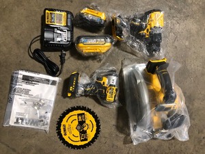 DEWALT 20V MAX Lithium-Ion Cordless 3-Tool Combo Kit with 5.0Ah Battery 1.7AH Battery and Charger  Customer Returns See Pictures