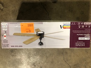 Home Decorators Collection Driskol 60 in. White Color Changing LED Matte Black Smart Ceiling Fan with Light Kit and Remote Powered by Hubspace  Customer Returns See Pictures