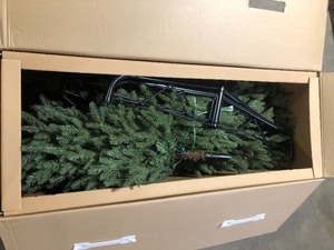 National Tree Company 9 ft. Dunhill Fir Artificial Christmas Tree with Dual Color LED Lights    Customer Returns See Pictures