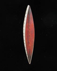 lot 11 image: Excellent Large Sterling Silver Prismacolor Painted Brooch Pendant by Deb Karash