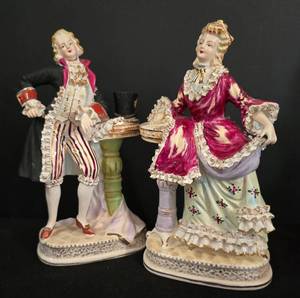 lot 84 image: Nostalgic Victorian Style Porcelain  Bone China Figures