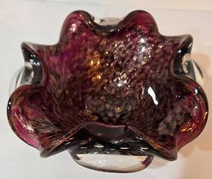 lot 120 image: Vintage Murano Glass Ruffled Dish