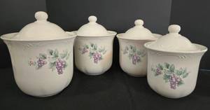 lot 130 image: Pretty Pfaltzgraff Canister Set and More