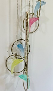 lot 102 image: Pretty Pastel Dolphin Wind Chime