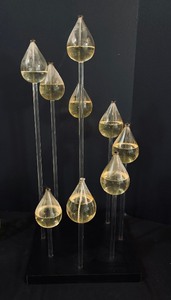 lot 4 image: Mid Century Sculptural Glass Oil Lamp