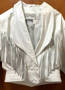 lot 166 image: Vintage White Fringed Coat  Jacket by Chia