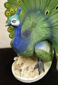 lot 238 image: Lefton Hand Painted Peacock Figurine
