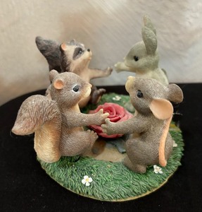 lot 239 image: Four Fantastic Charming Tails Figurines including Ducky to Meet You, Ring Around the Rosie, Everybody Sing and more