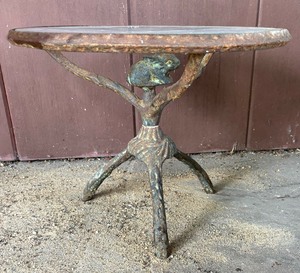 lot 271 image: Vintage Glass Top Planter Stand or Small Accent Table