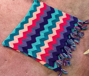 lot 328A image: Vintage Chevron Afghan