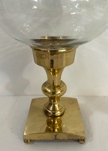 lot 339 image: Beautiful Brass and Glass Candle Holder