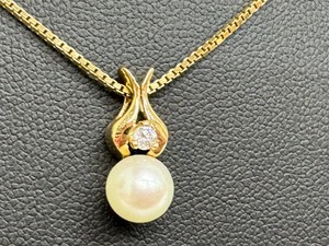 lot 308 image: 14k and Pearl Necklace