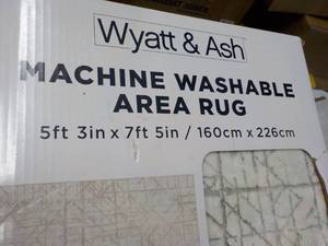 lot 5 image: Wyatt and Ash Machine Washable Area Rug 5 ft 3 x 7 ft 5