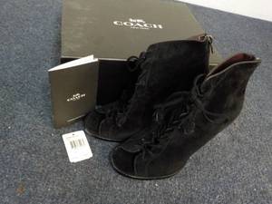 lot 81 image: Coach size 7M New Lena Lux Suede Black Shoes