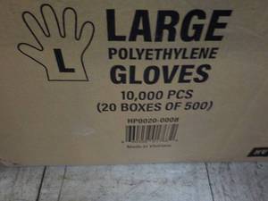 lot 99 image: 10,000 Single Use size Large Polyethylene Gloves