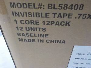 lot 160 image: Case of 144 Rolls Invisible Tape 34 x 1000