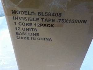 lot 162 image: Case of 144 Rolls Invisible Tape 34 x 1000