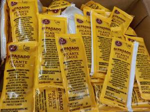 lot 200 image: 2 boxes 200 ct Mild Picante Sauce...