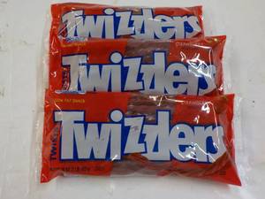 lot 216 image: 3 x 16 oz Bags Strawberry Twizzlers...