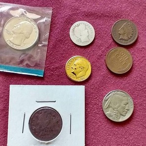 Miscellaneous U.S. Coin Lot - Barber Dime, Indian Penny, Etc.