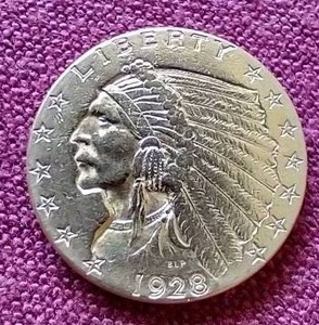 1928 Indian Gold $2.5 Coin - Nice