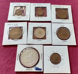 (8) Vintage Mexico Coins - One With Silver