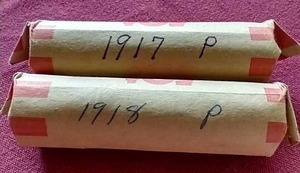 (2) Wheat Penny Rolls - 1917 & 1918