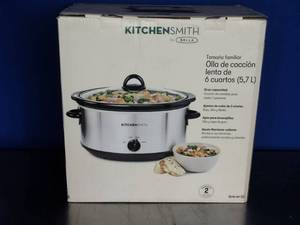 New KitchenSmith by Bella 6qt Manual Slow Cooker - Stainless Steel