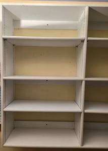 lot 17 image: White Wall Bookcase Unit w Adjustable Shelving