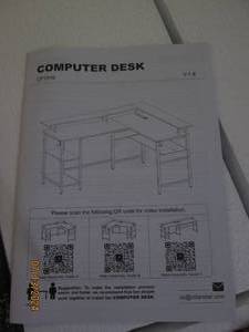 L shaped computer desk with shelf a...