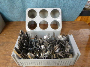 lot 57 image: Lot of Flatware and 2 Holders