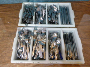 lot 59 image: Lot of Flatware and 2 Holders