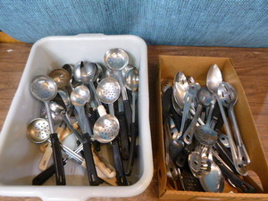 lot 64 image: Assorted Stainless Steel Spoons and Ladles