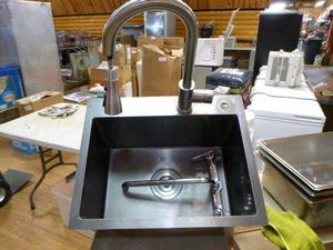 lot 79 image: Stainless Steel Sink with Faucet and Sprayer