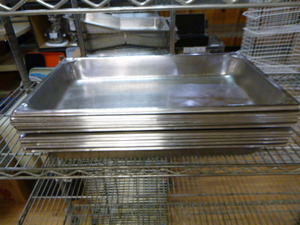 lot 109 image: 12 Full Size Stainless Steel Pans