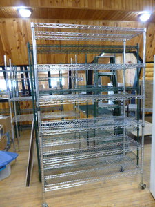 lot 134 image: 6-Tier Wire Shelving on Casters