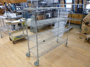 lot 136 image: 4-Tier Wire Shelving on Casters